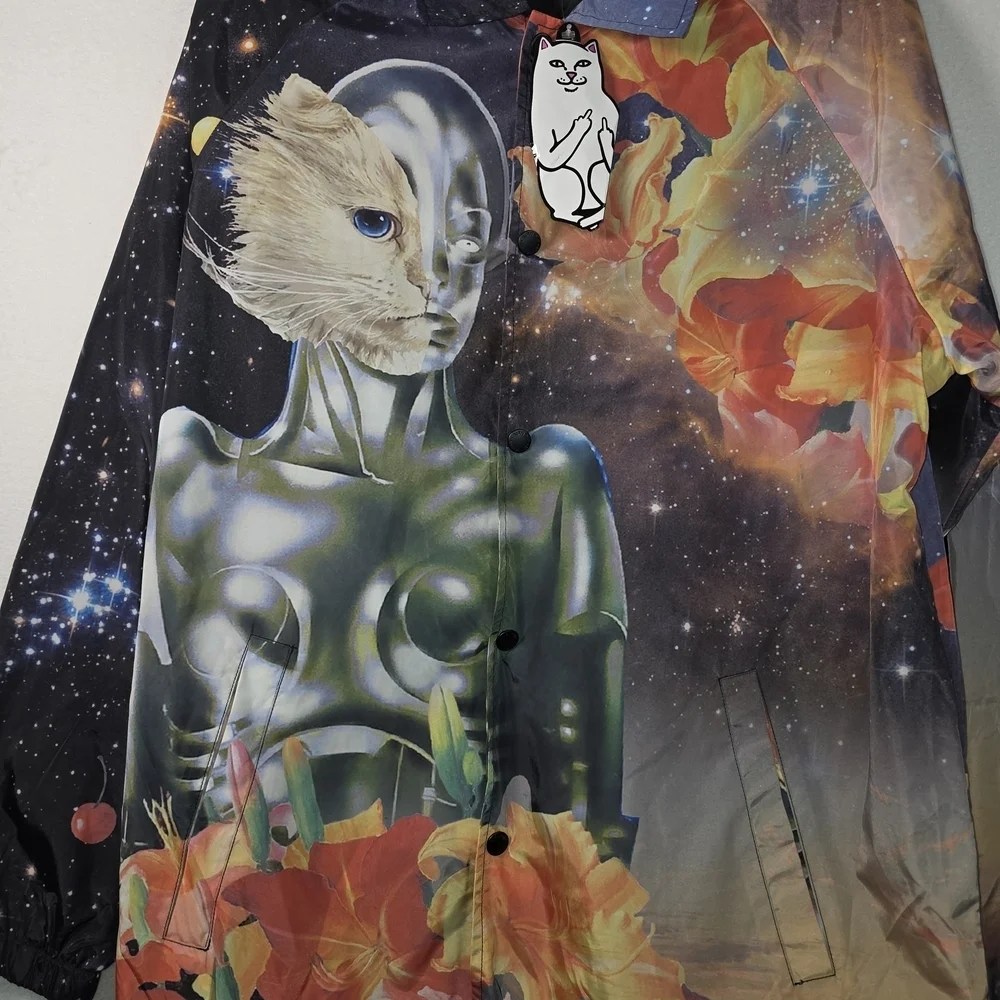 Nwt Ripndip Galactica Coaches Jacket Black Sz L